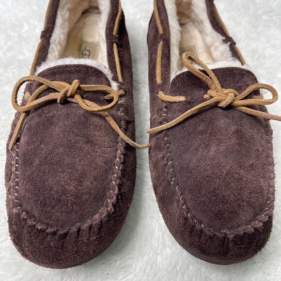 UGG #1003390 Men's Brown Olsen Fur Slippers Slip On Sheepskin Shoes Size 11 - Picture 2 of 16